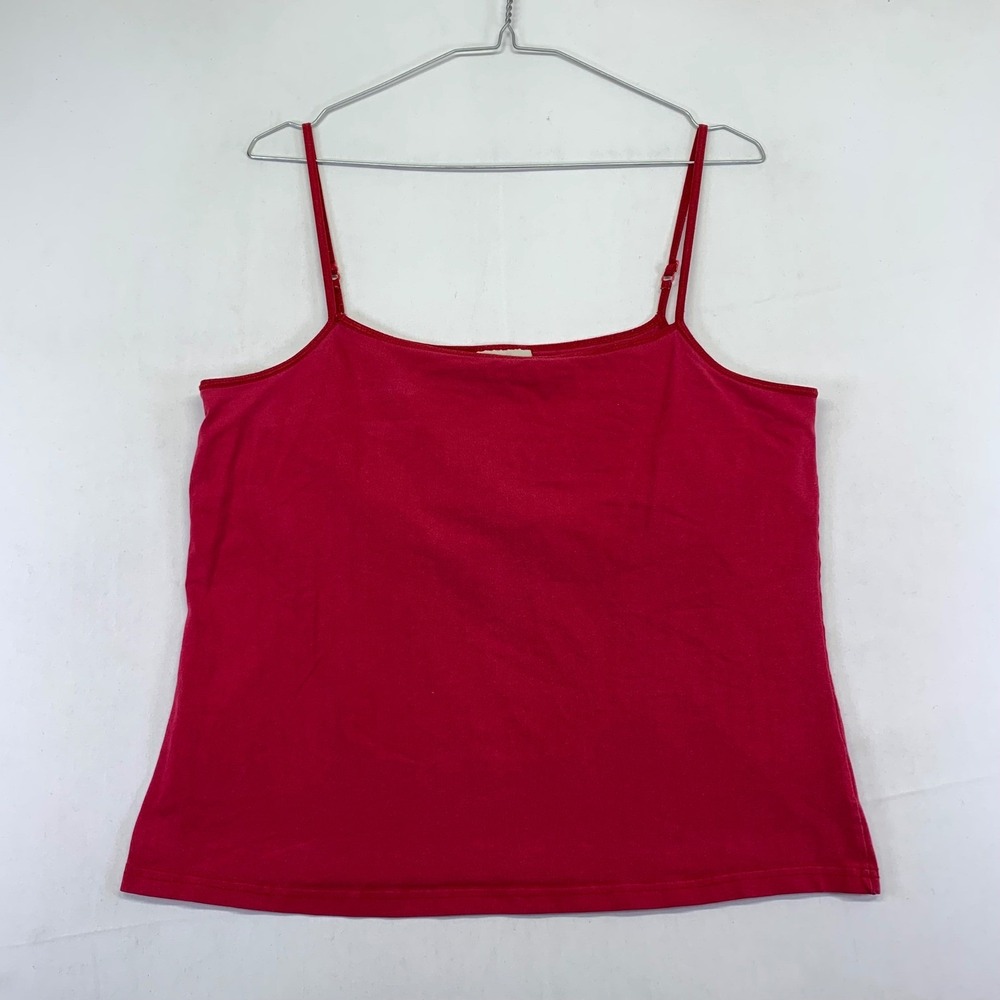 Faded Glory Stretch Cami Tank Top Red Pink Womens XL Sleeveless Casual Y2k